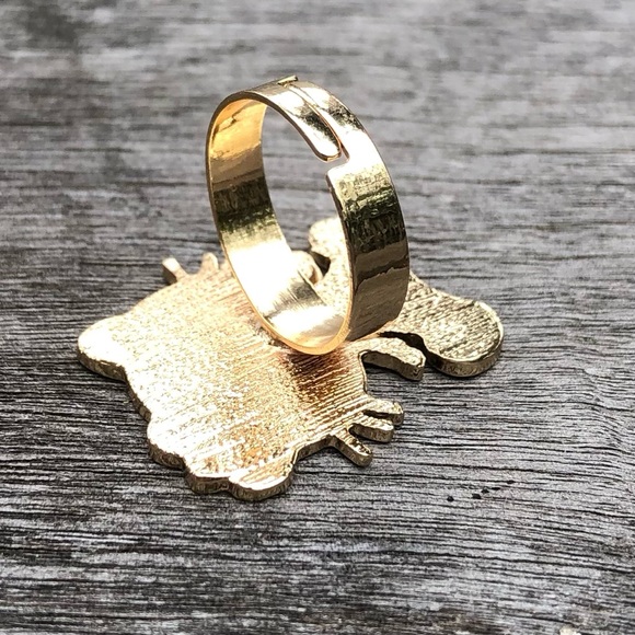 NEW RARE Collectible Hello Kitty Enamel Ring Jewelry Blue Off White Gold - Picture 9 of 11